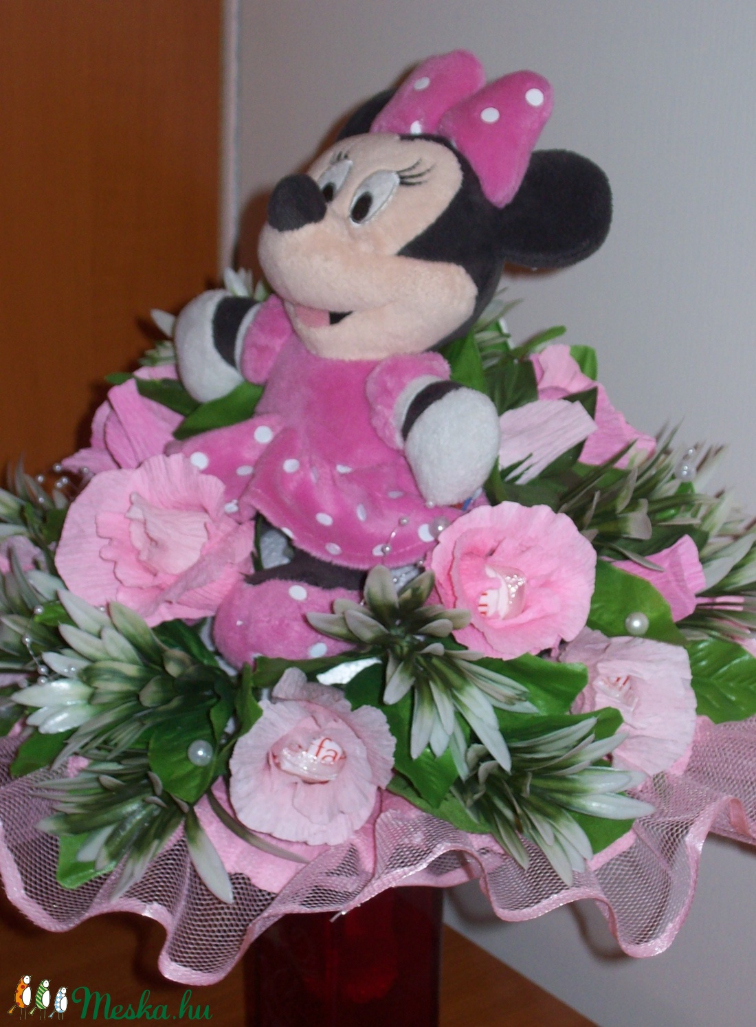Csokicsokor- rózsaszín Minnie egeres -  - Meska.hu