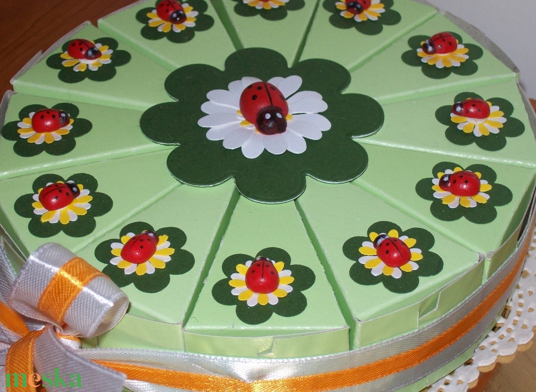 Pénzajándék átadó torta - katicás, mini - otthon & életmód - papír, írószer - Meska.hu Pénzajándék átadó torta - katicás, mini - otthon & életmód - papír, írószer - Meska.hu