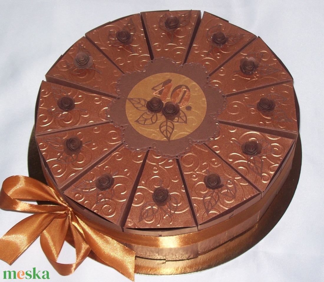 Pénzajándék átadó torta - karamell-csoki, mini - otthon & életmód - papír, írószer - ajándékozás kellékei - papírtorta - Meska.hu Pénzajándék átadó torta - karamell-csoki, mini - otthon & életmód - papír, írószer - ajándékozás kellékei - papírtorta - Meska.hu