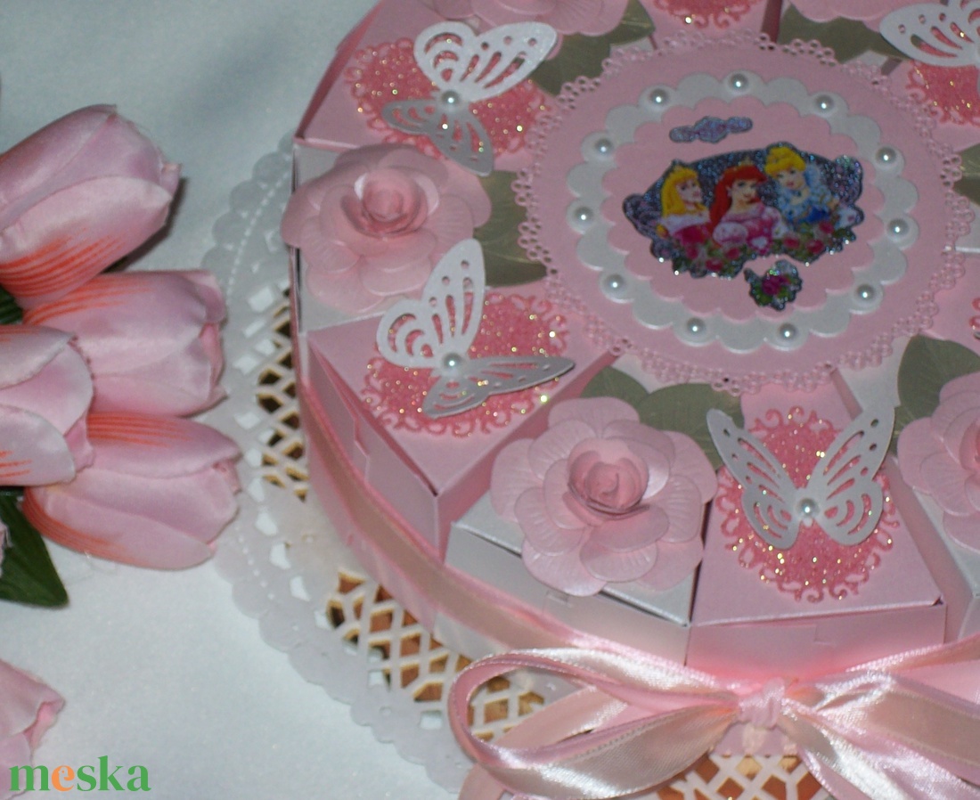 Ovis kínáló torta- rózsaszín-barack-pink, Disney hercegnős - esküvő - emlék & ajándék - nászajándék - pénzátadó boríték, kártya - Meska.hu