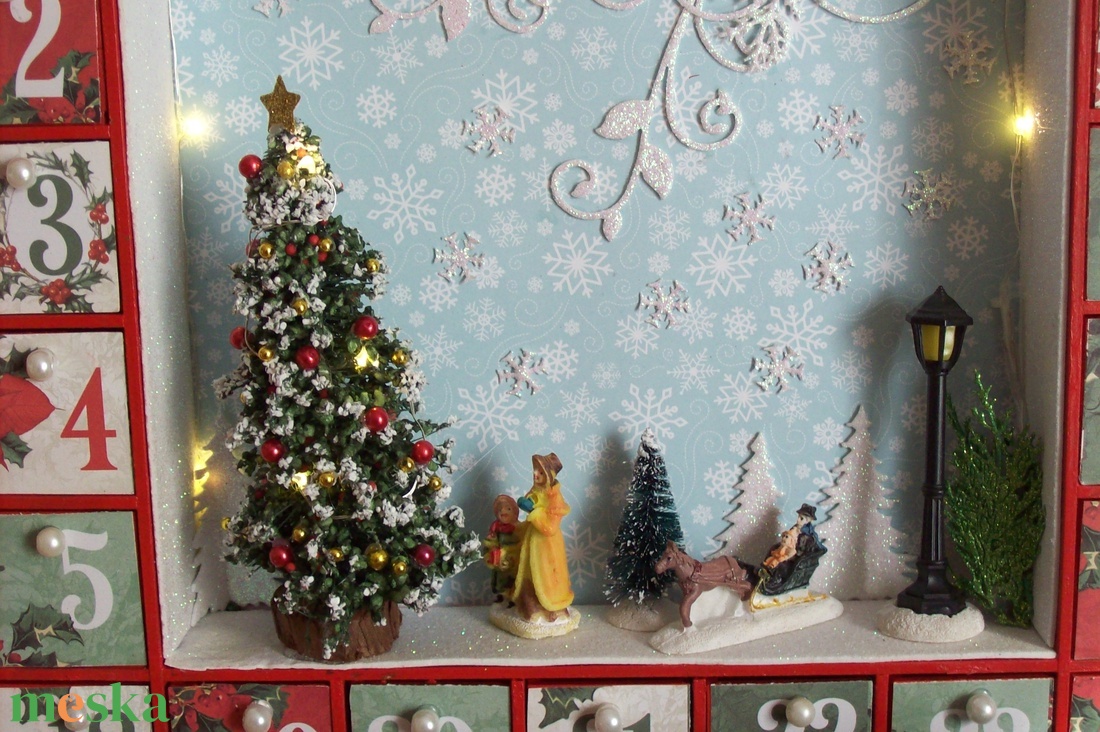 Adventi kalendárium - Esti séta  a  parkban - karácsony - adventi díszek - adventi naptár - Meska.hu