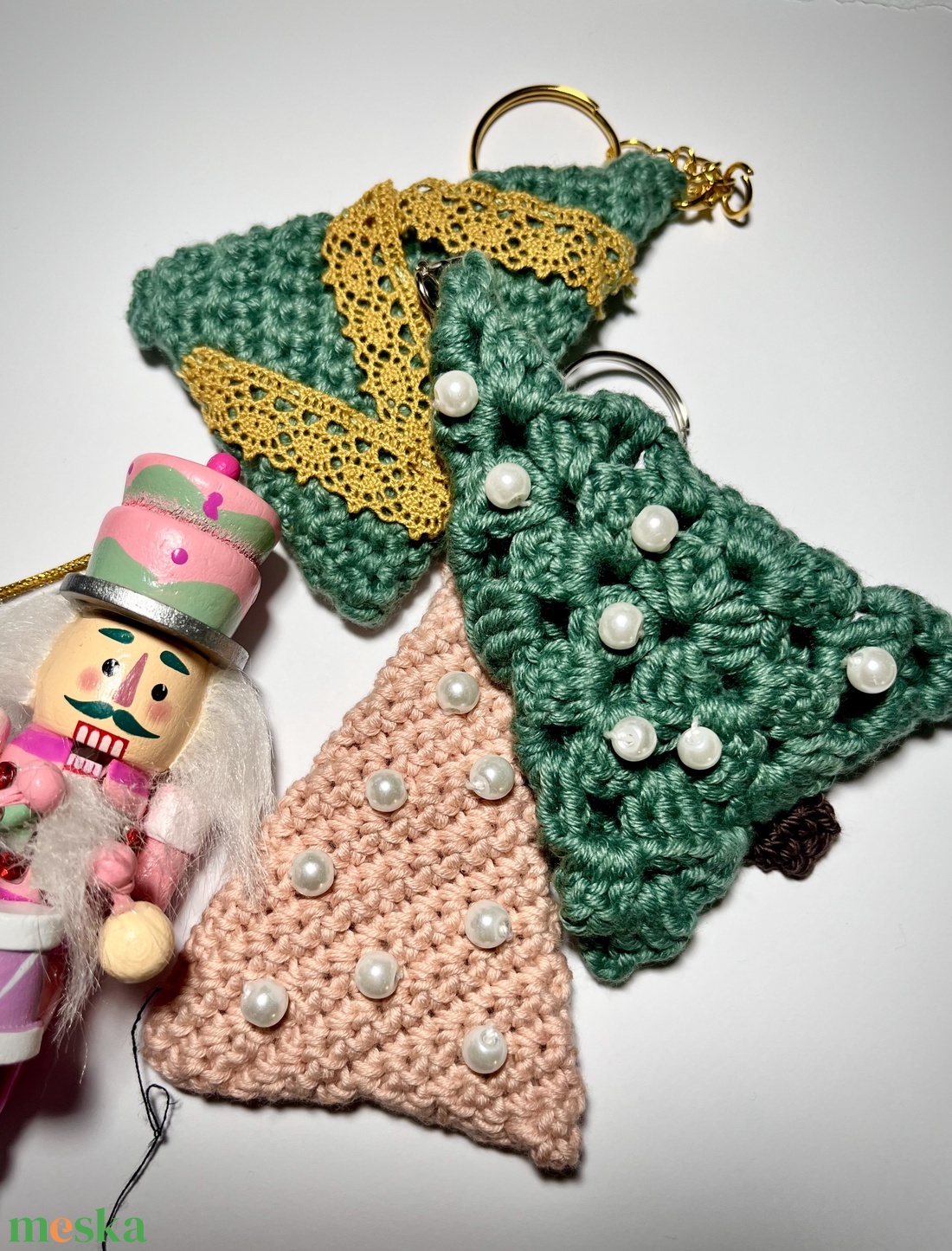 Karácsonyfa kulcstartó szett - táska & tok - kulcstartó & táskadísz - kulcstartó - Meska.hu