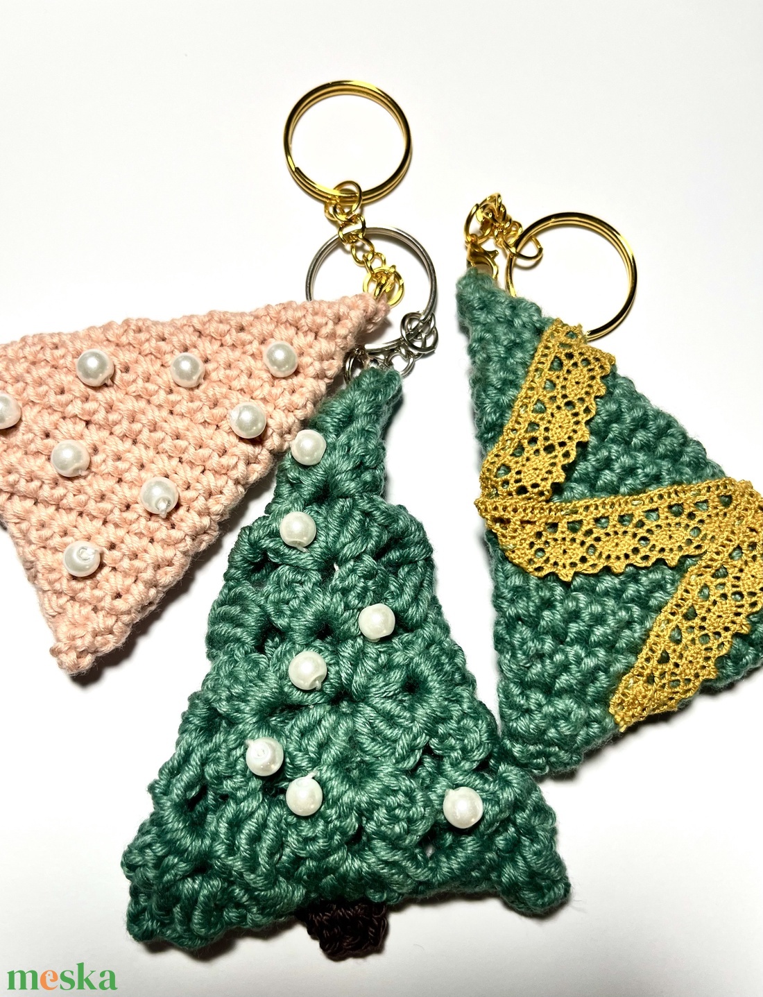 Karácsonyfa kulcstartó szett - táska & tok - kulcstartó & táskadísz - kulcstartó - Meska.hu
