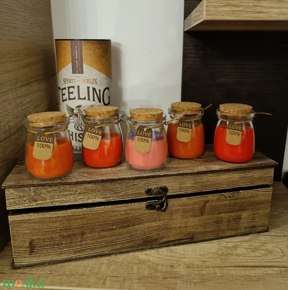 Illatgyertya üvegben, parafa dugóval - kellékek & szerszámok - dekorációs kellékek - dekorációs gyertya - Meska.hu