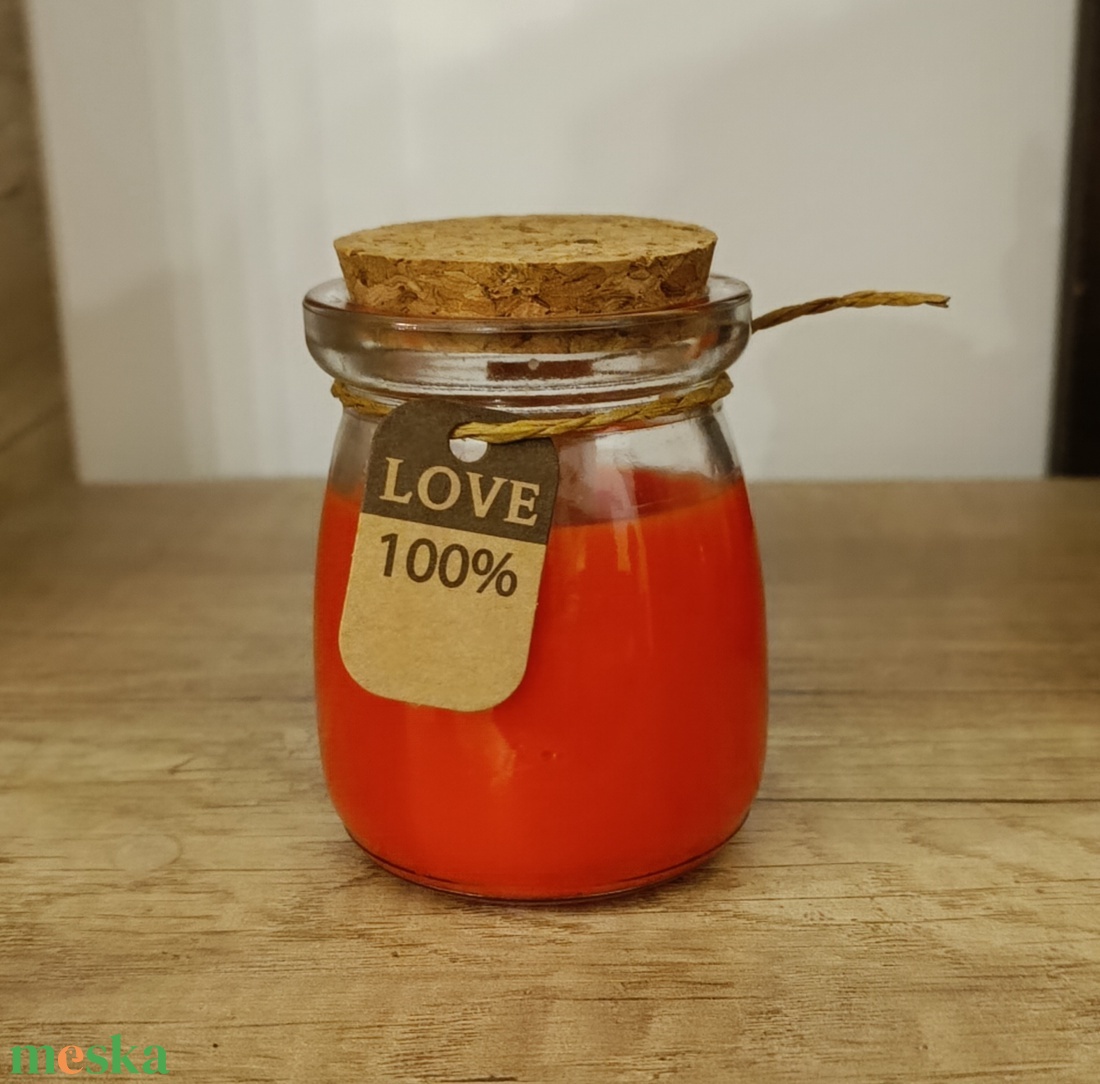 Illatgyertya üvegben, parafa dugóval - kellékek & szerszámok - dekorációs kellékek - dekorációs gyertya - Meska.hu