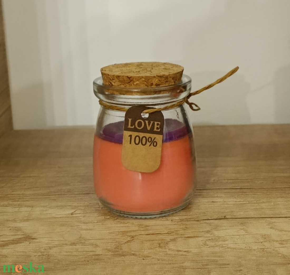 Illatgyertya üvegben, parafa dugóval - kellékek & szerszámok - dekorációs kellékek - dekorációs gyertya - Meska.hu