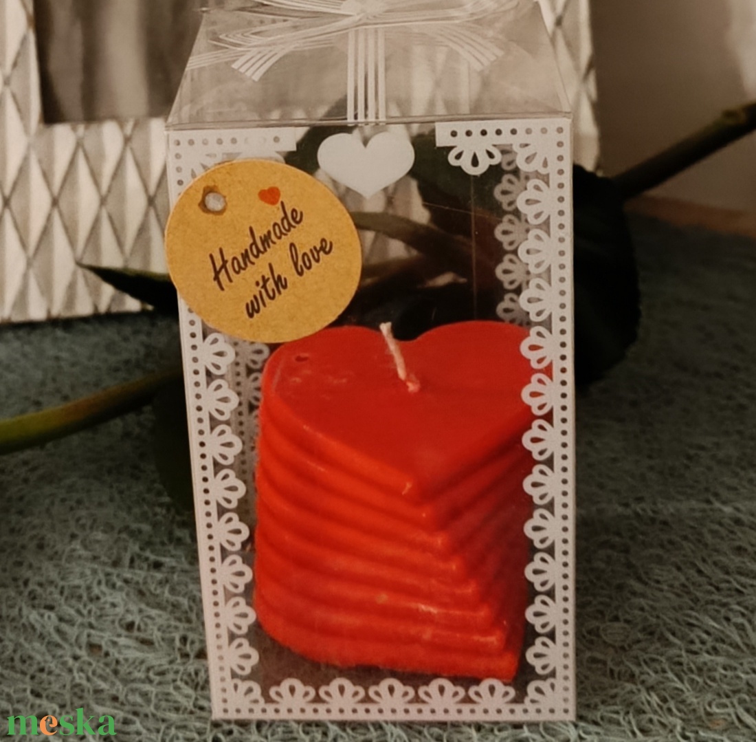 Szív formájú kézműves gyertya - otthon & életmód - gyertya, illat, aroma - gyertya - Meska.hu