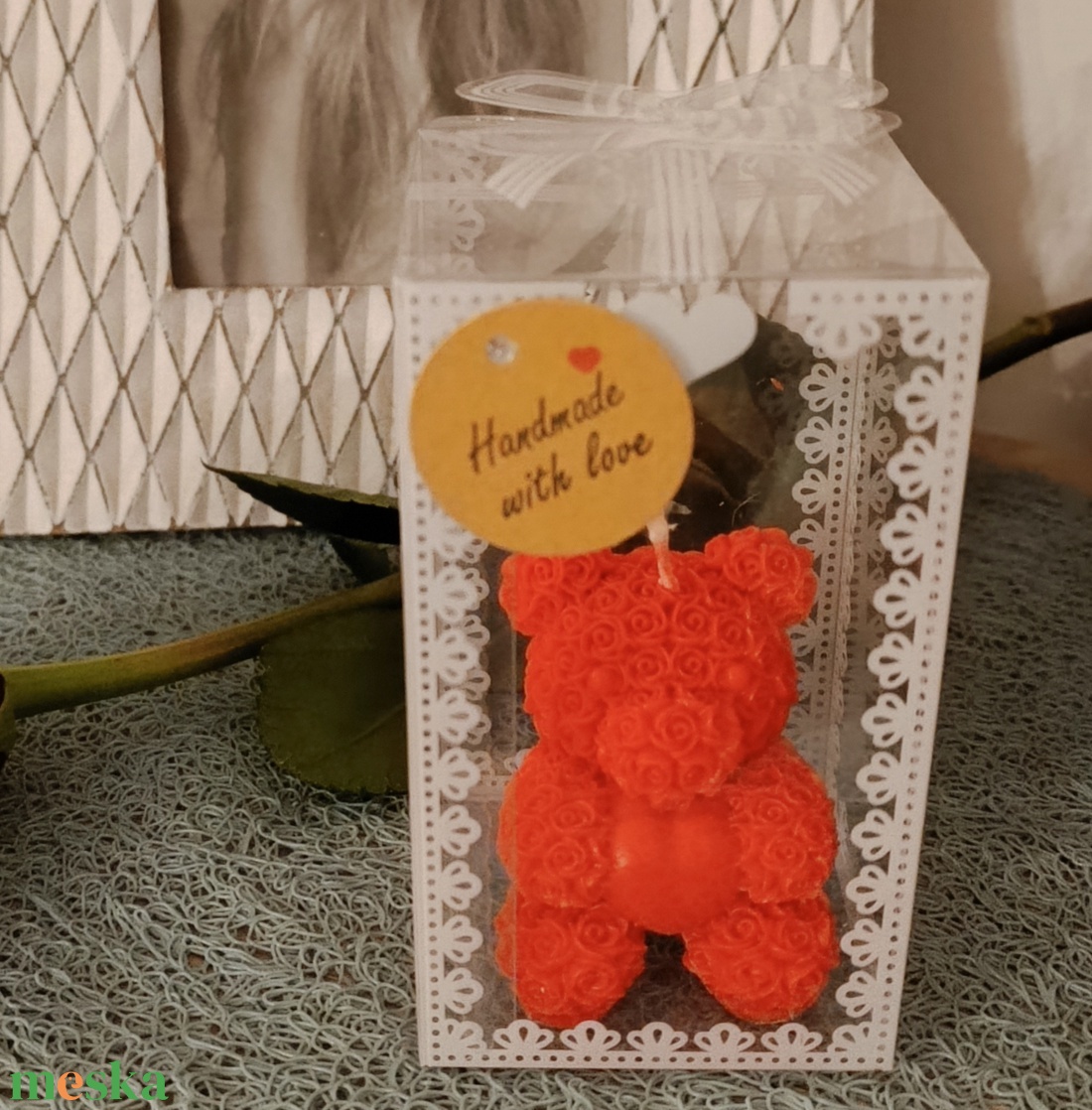 Maci kézműves gyertya díszdobozban - otthon & életmód - gyertya, illat, aroma - gyertya - Meska.hu