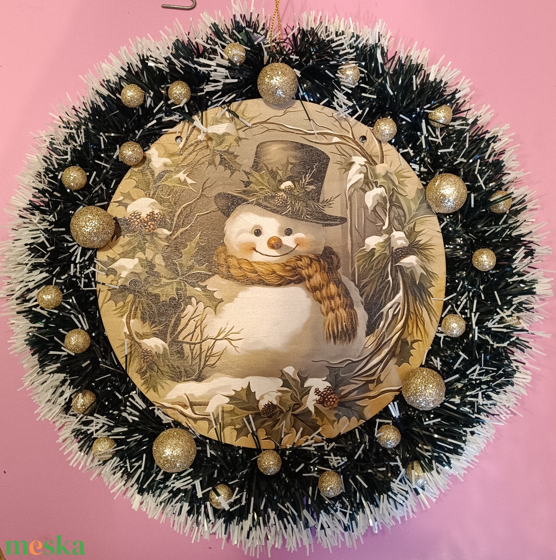 Téli ajtódísz / Karácsonyi kopogtató - karácsony - adventi díszek - adventi ajtódísz - Meska.hu