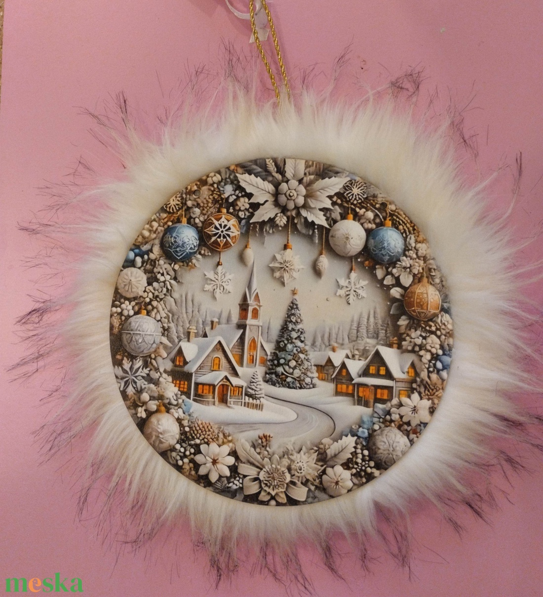 Téli ajtódísz / Karácsonyi kopogtató - karácsony - adventi díszek - adventi ajtódísz - Meska.hu