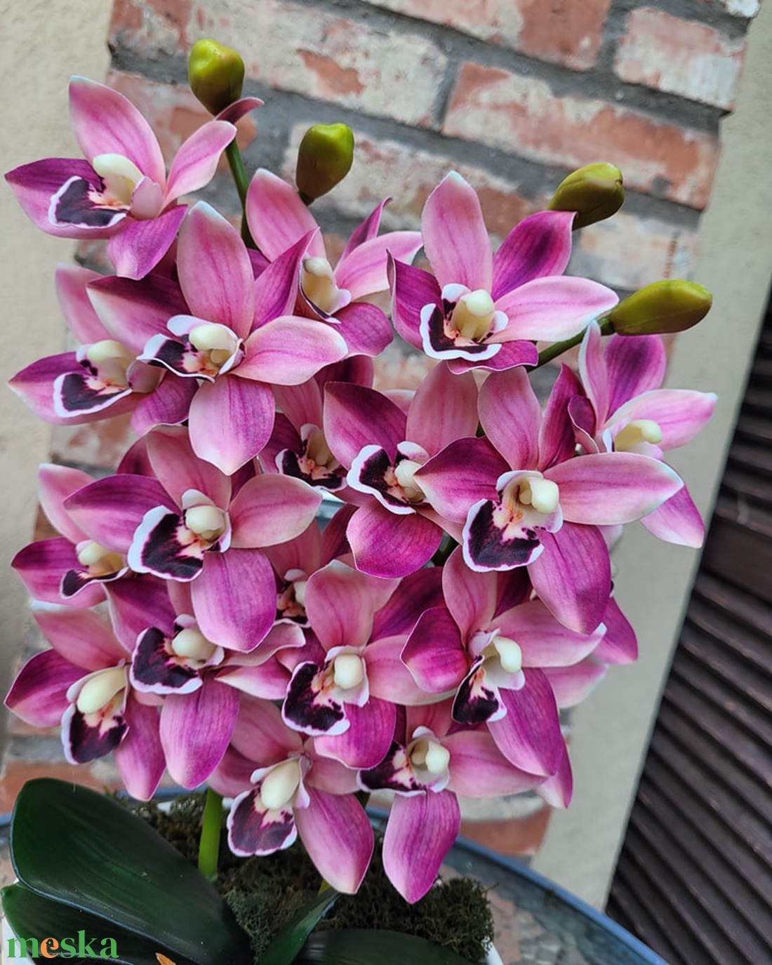 Csónakorchidea magasfényű kaspóban - otthon & életmód - dekoráció - virágdísz és tartó - cserép & kaspó - Meska.hu