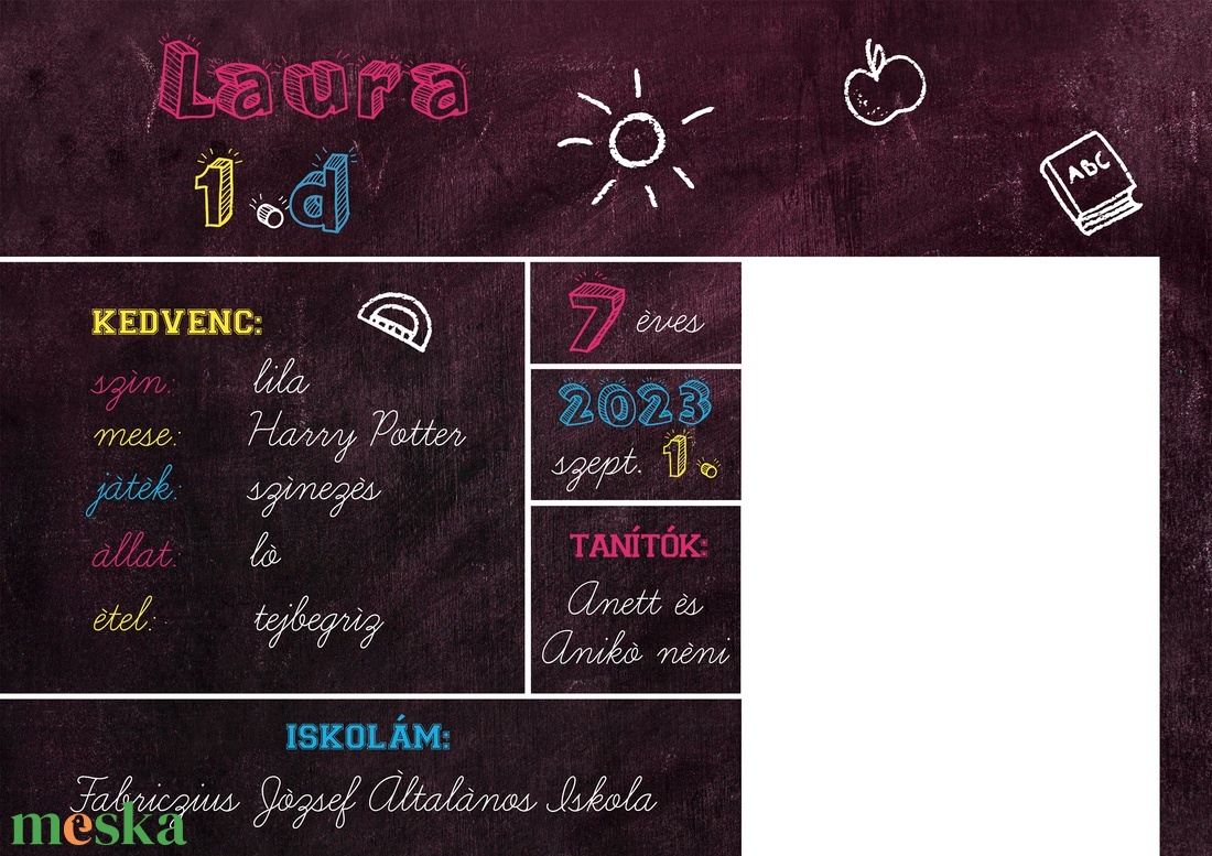 Krétatábla hátteres táblácska sablon A4 (.psd/.psb fájl, CMYK, 300dpi, 0,5cm kifutó) - művészet - grafika & illusztráció - digitális - Meska.hu