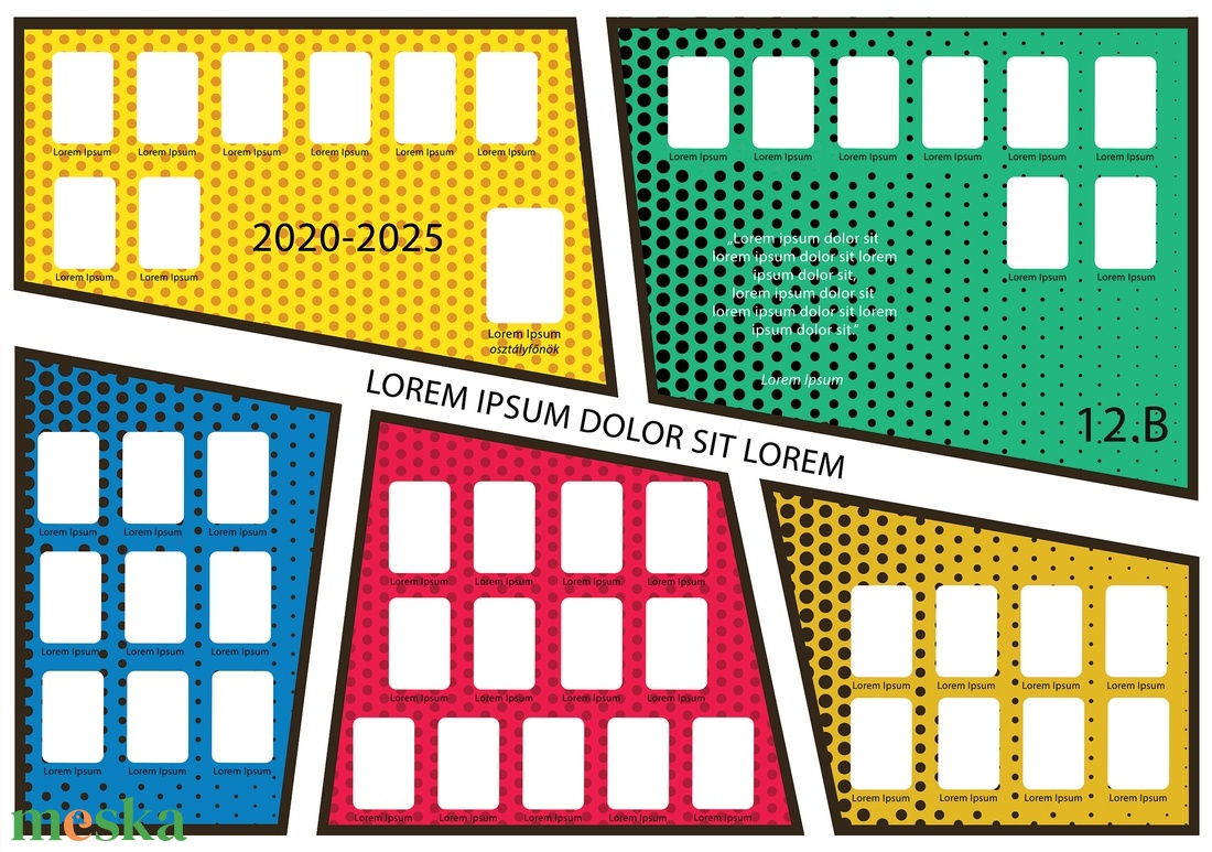 Popart ballagási tabló sablon 70x100cm (.psd/.psb fájl, CMYK, 300dpi, 0,5cm kifutó) - művészet - grafika & illusztráció - digitális - Meska.hu