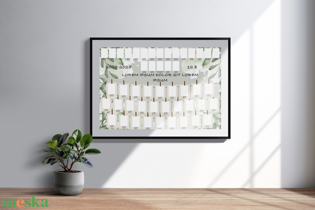 Vintage greenery hátteres ballagási tabló sablon 70x100cm (.psd/.psb fájl, CMYK, 300dpi, 0,5cm kifutó) - művészet - grafika & illusztráció - digitális - Meska.hu