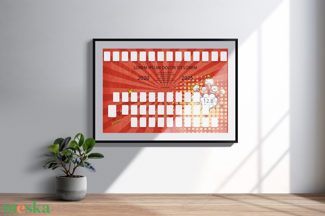 Képregény stílusú ballagási tabló sablon 70x100cm (.psd/.psb fájl, CMYK, 300dpi, 0,5cm kifutó) - művészet - grafika & illusztráció - digitális - Meska.hu
