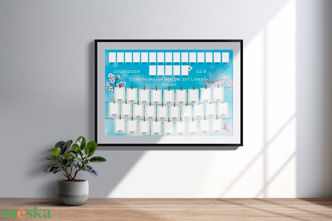 Sakura hátteres ballagási tabló sablon 70x100cm (.psd/.psb fájl, CMYK, 300dpi, 0,5cm kifutó) - művészet - grafika & illusztráció - digitális - Meska.hu