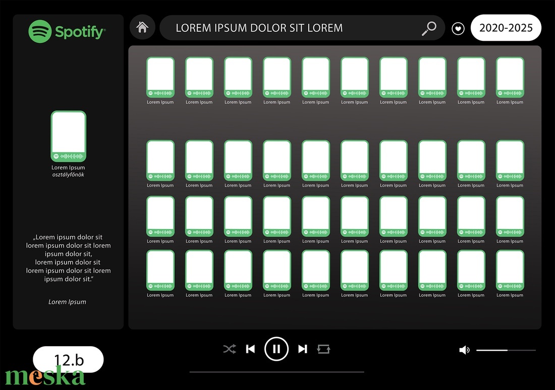 Spotify ihletésű ballagási tabló sablon 70x100cm (.psd/.psb fájl, CMYK, 300dpi, 0,5cm kifutó) - művészet - grafika & illusztráció - digitális - Meska.hu