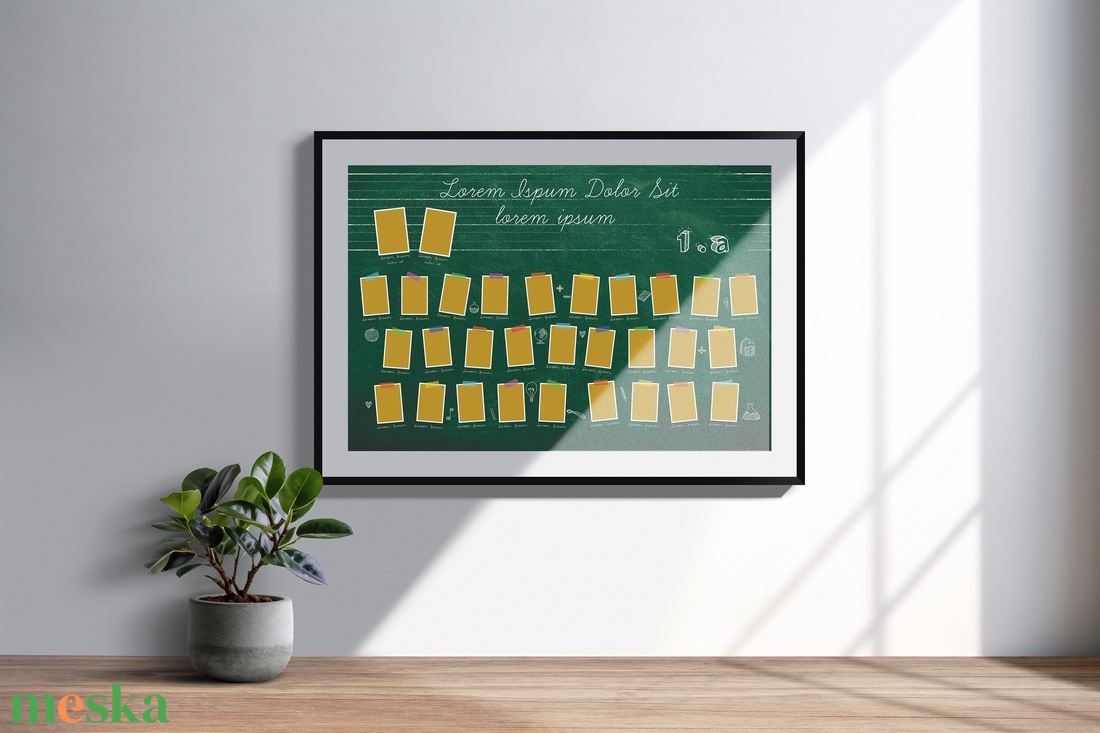 Krétatábla hátteres ballagási tabló sablon 70x100cm (.psd/.psb fájl, CMYK, 300dpi, 0,5cm kifutó) - művészet - grafika & illusztráció - digitális - Meska.hu