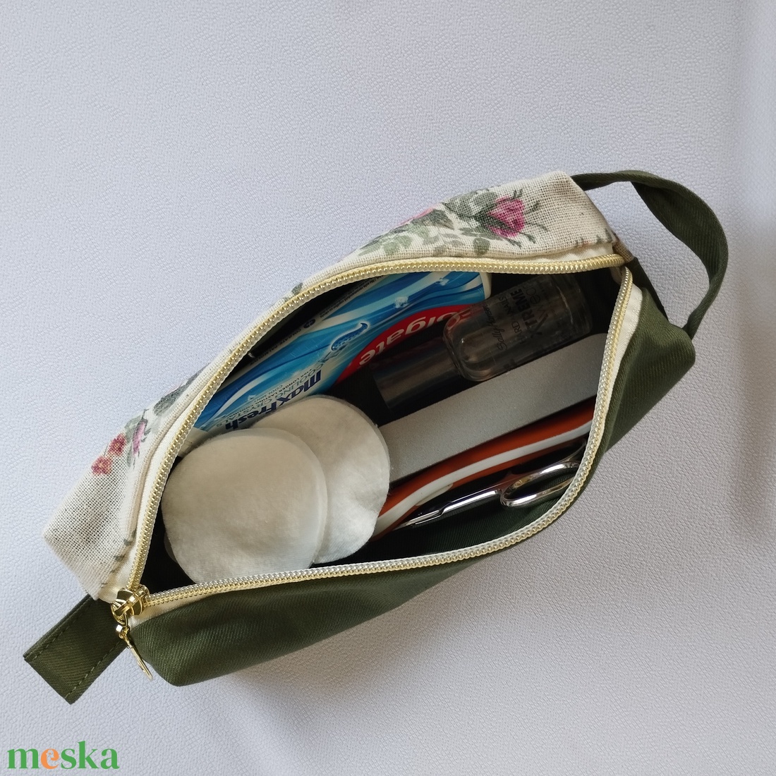 Neszesszer/tolltartó -KhakiRoseGold - otthon & életmód - papír, írószer - tolltartó & ceruzatekercs - Meska.hu