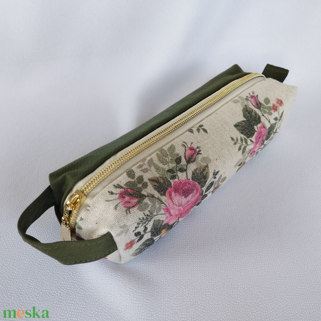 Neszesszer/tolltartó -KhakiRoseGold - otthon & életmód - papír, írószer - tolltartó & ceruzatekercs - Meska.hu