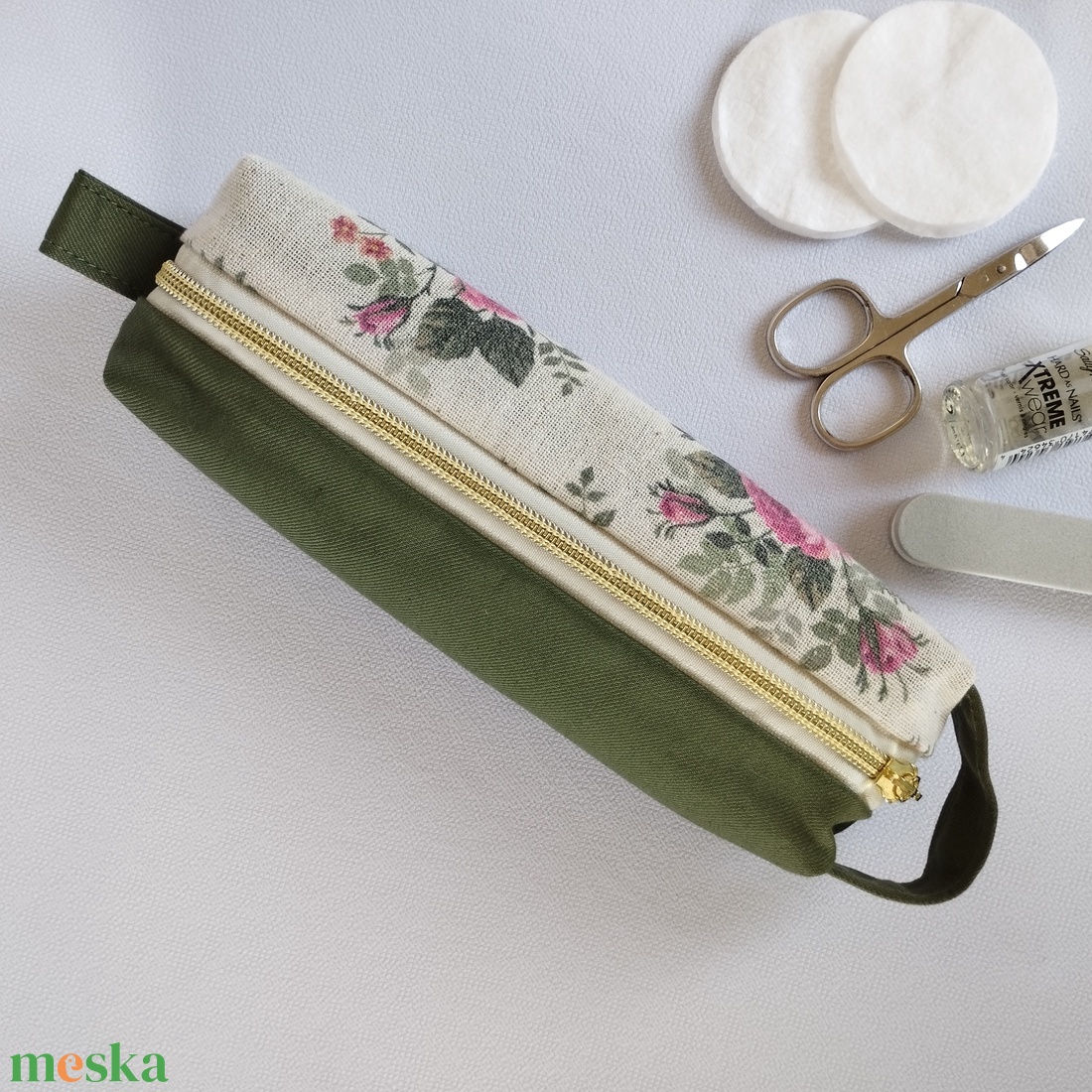 Neszesszer/tolltartó -KhakiRoseGold - otthon & életmód - papír, írószer - tolltartó & ceruzatekercs - Meska.hu