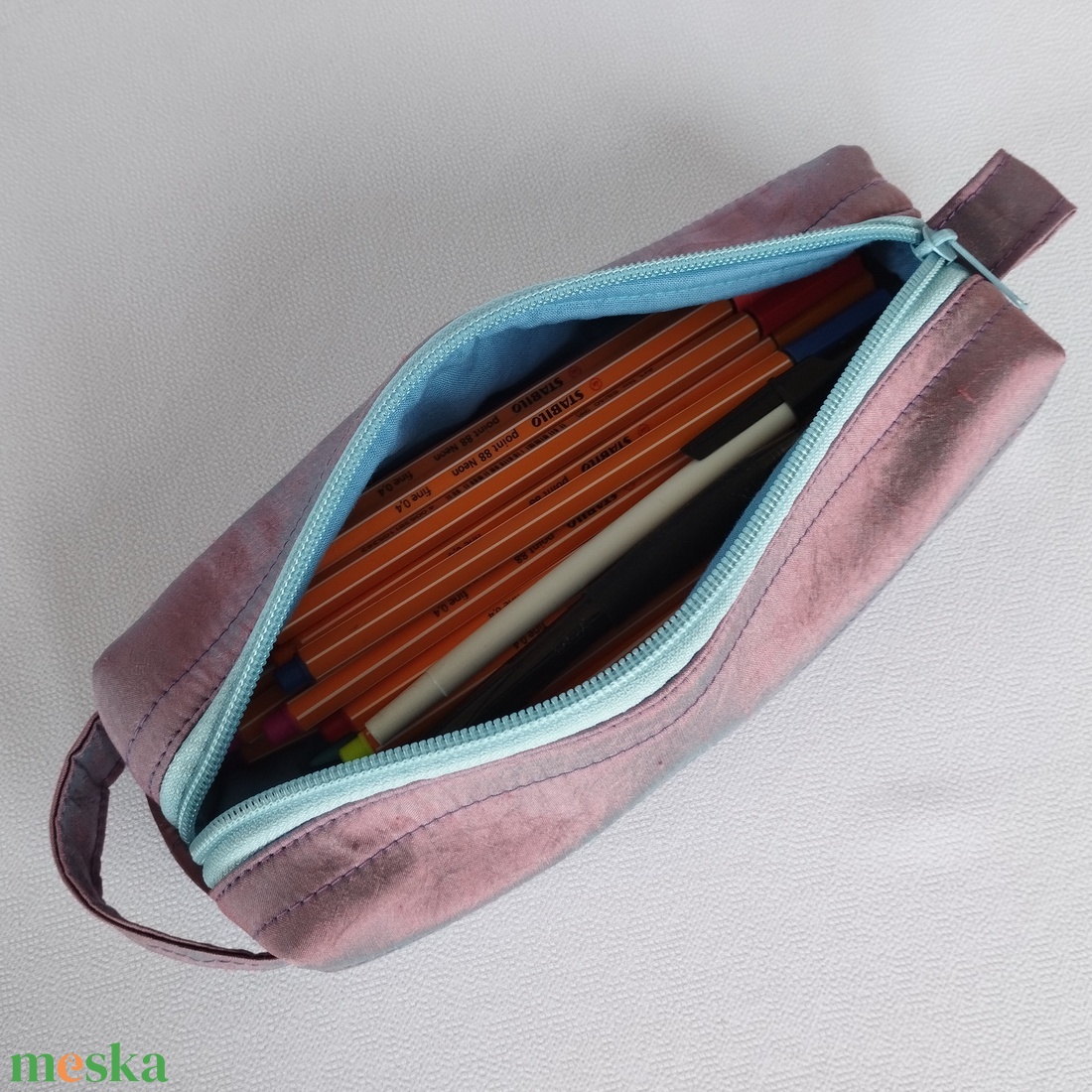 Neszesszer/tolltartó - Shantung  - otthon & életmód - papír, írószer - tolltartó & ceruzatekercs - Meska.hu