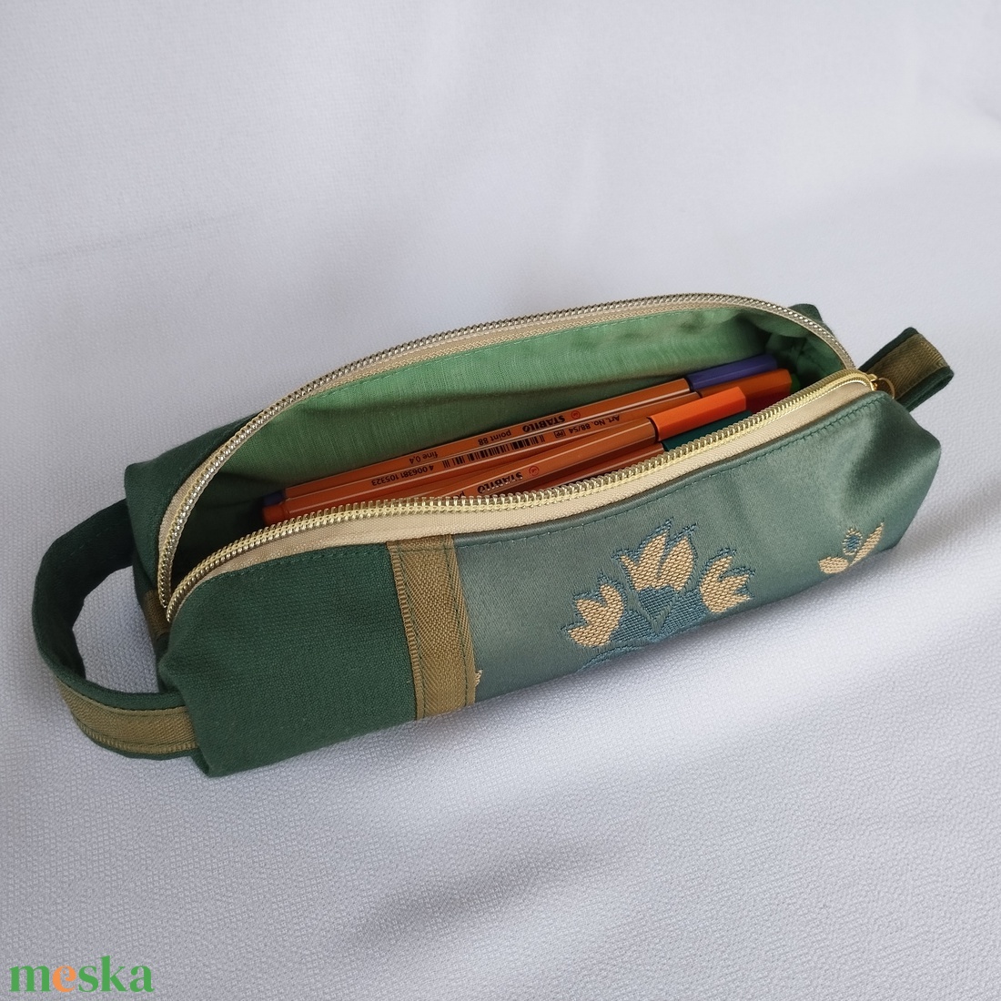 Neszesszer/tolltartó - GreenGold2 - otthon & életmód - papír, írószer - tolltartó & ceruzatekercs - Meska.hu