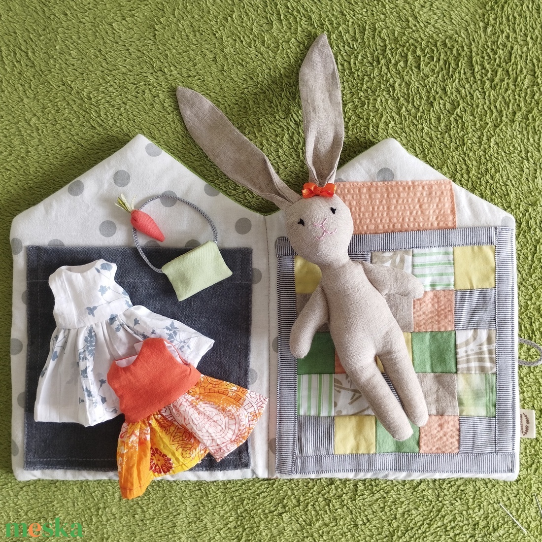 Iza Nyuszi Háza - játék & sport - baba & babaház - öltöztethető baba - Meska.hu