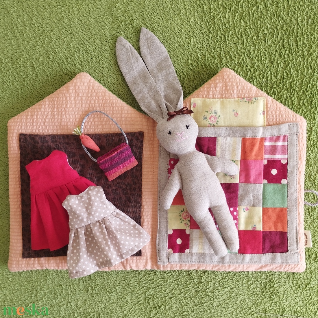 Gréti Nyuszi Háza - játék & sport - baba & babaház - öltöztethető baba - Meska.hu