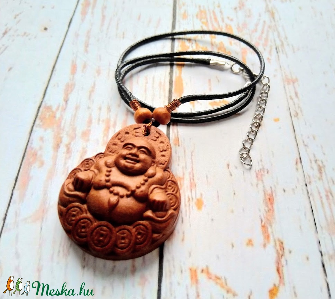 Buddha, kézműves rózsafa medál, viaszos szálon - - Meska.hu Buddha, kézműves rózsafa medál, viaszos szálon - - Meska.hu