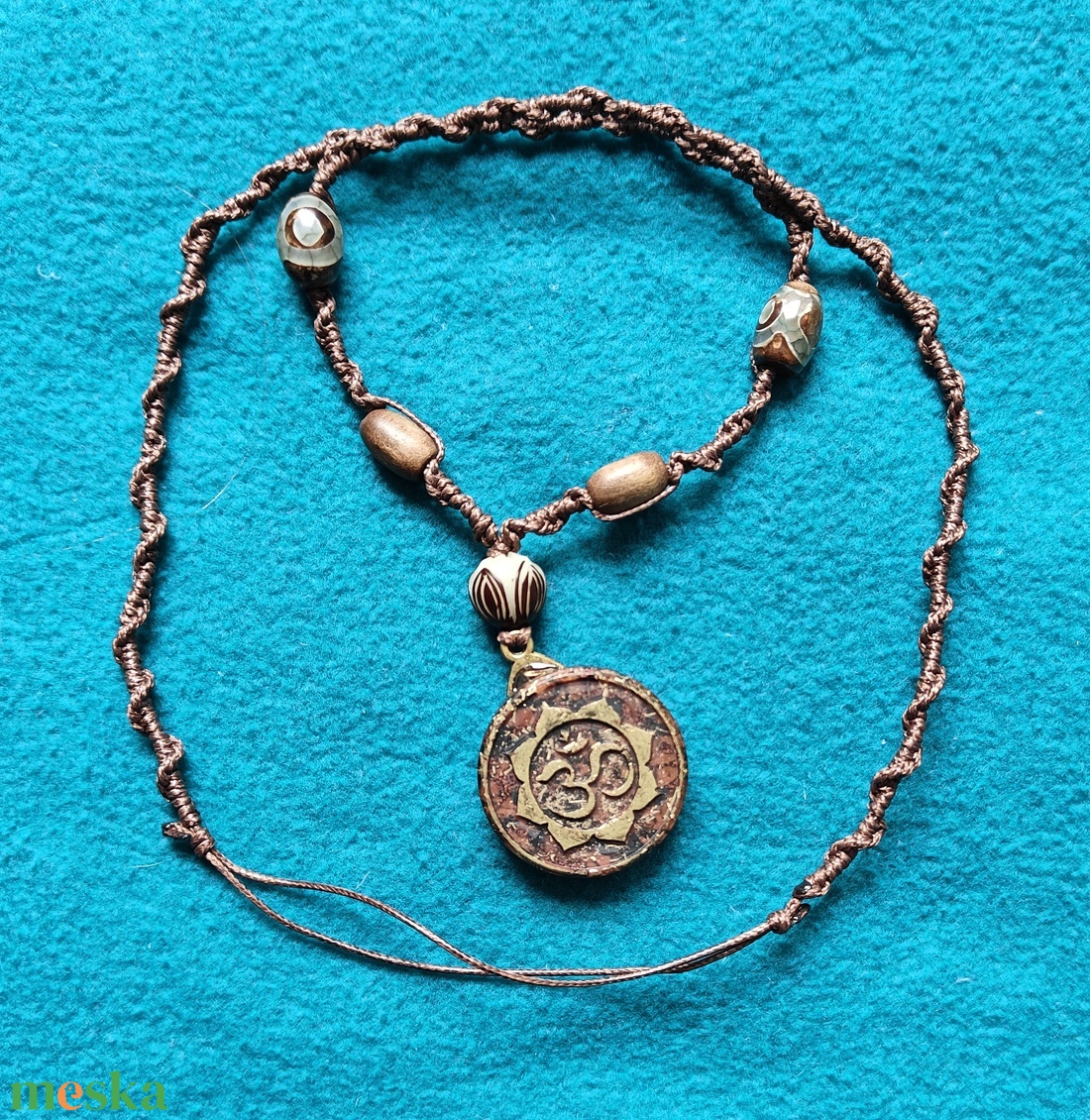 Orgonit Buddha, két oldalú medál makramé nyakláncon - otthon & életmód - dekoráció - spiritualitás - ásványok - Meska.hu