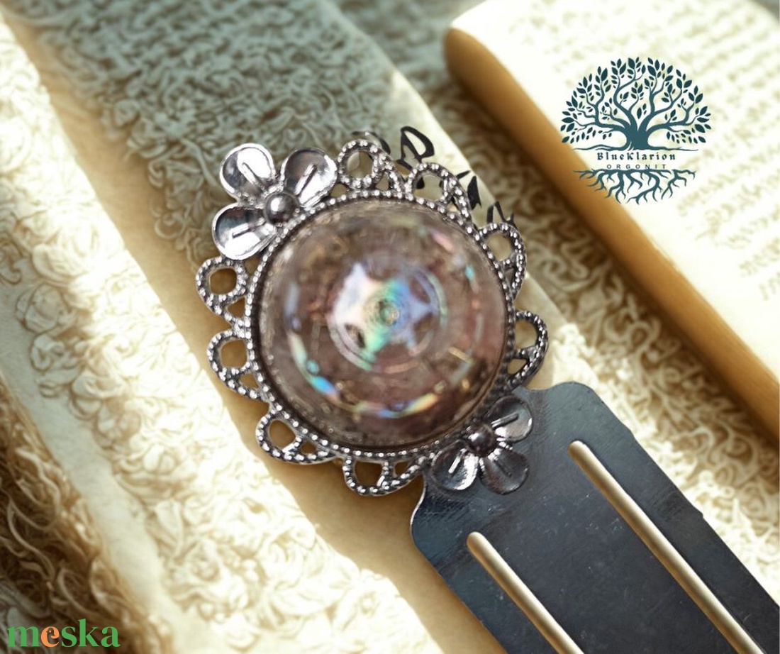 ORGONIT gyógyító koncentráció cseresznye- más néven eperkvarc és hegyikristály medálos könyvjelző - könyv & zene - könyvjelző - Meska.hu