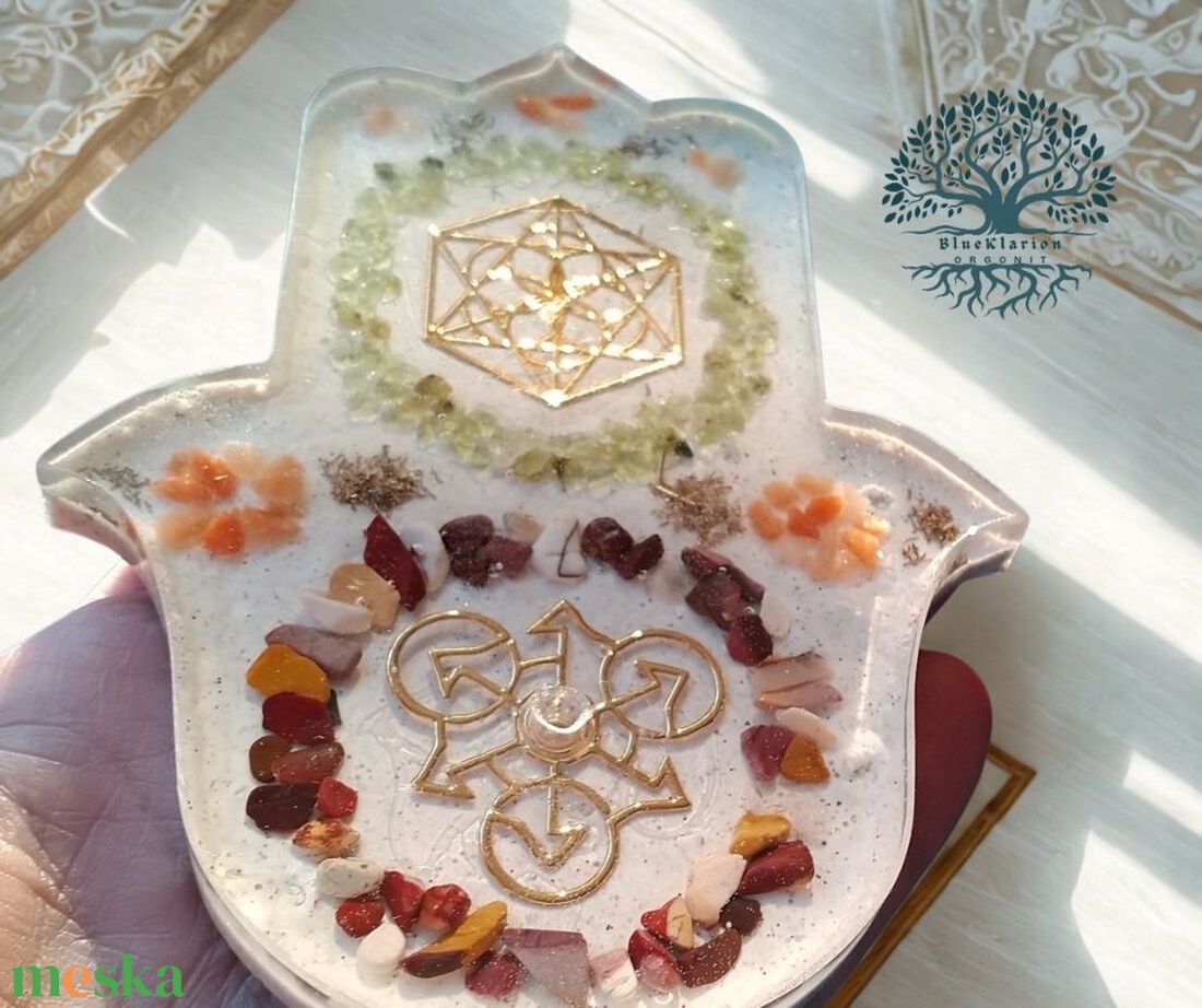 ORGONIT harmónia füstölö tartó sungit, aventurin, hópehely obszidián, pirit és labradorit ásványokkal - otthon & életmód - dekoráció - spiritualitás - füstölő és füstölőtartó - Meska.hu