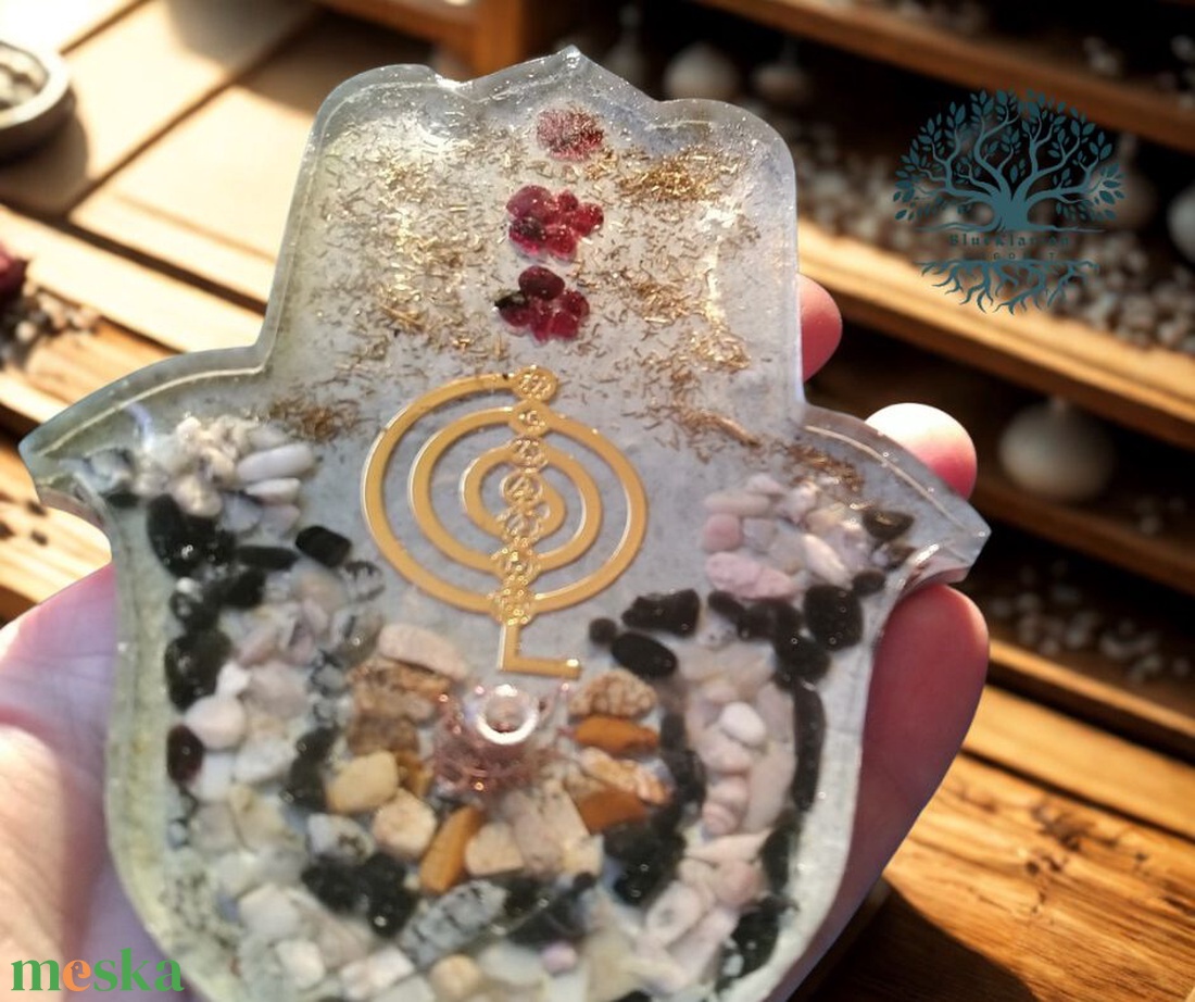 ORGONIT harmónia füstölö tartó sungit, aventurin, hópehely obszidián, pirit és labradorit ásványokkal - otthon & életmód - dekoráció - spiritualitás - füstölő és füstölőtartó - Meska.hu