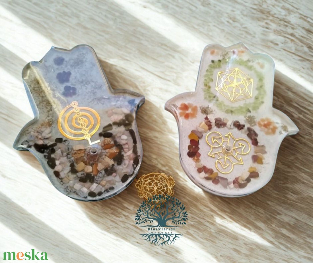ORGONIT harmónia füstölö tartó sungit, aventurin, hópehely obszidián, pirit és labradorit ásványokkal - otthon & életmód - dekoráció - spiritualitás - füstölő és füstölőtartó - Meska.hu