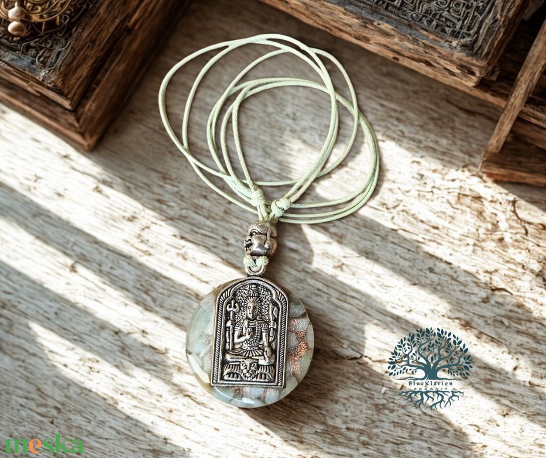 ORGONIT  amazonit ásvány és gyanta medálos nyaklánc - ékszer - nyaklánc - medálos nyaklánc - Meska.hu