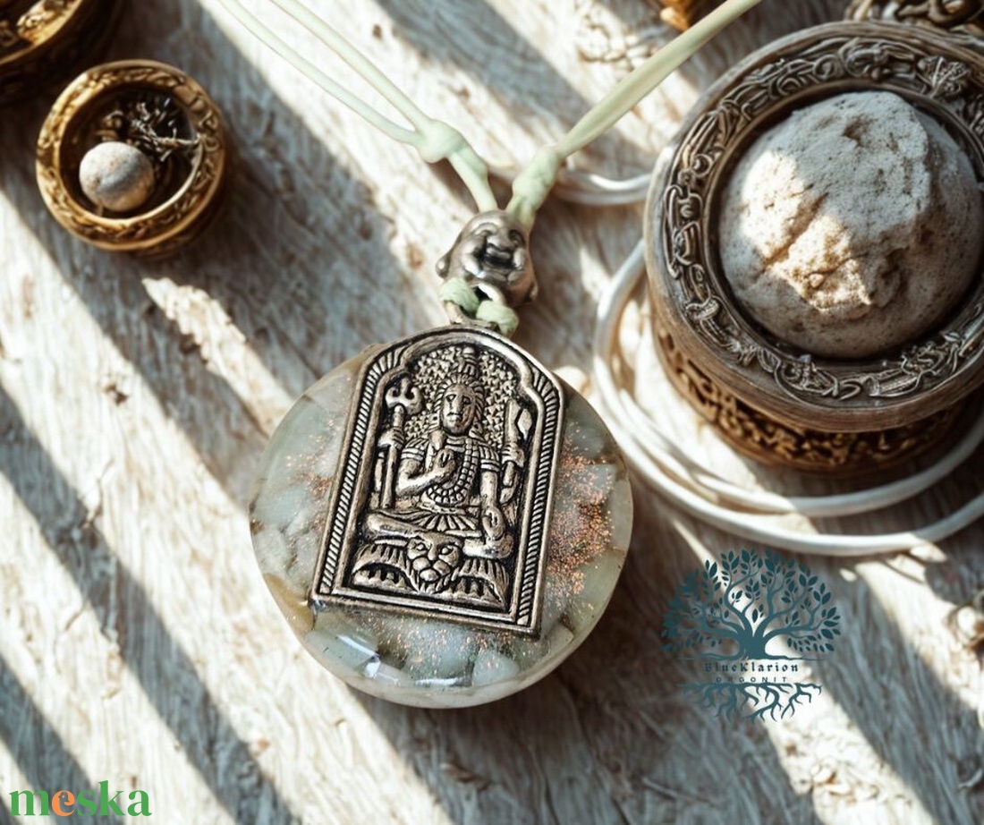 ORGONIT  amazonit ásvány és gyanta medálos nyaklánc - ékszer - nyaklánc - medálos nyaklánc - Meska.hu