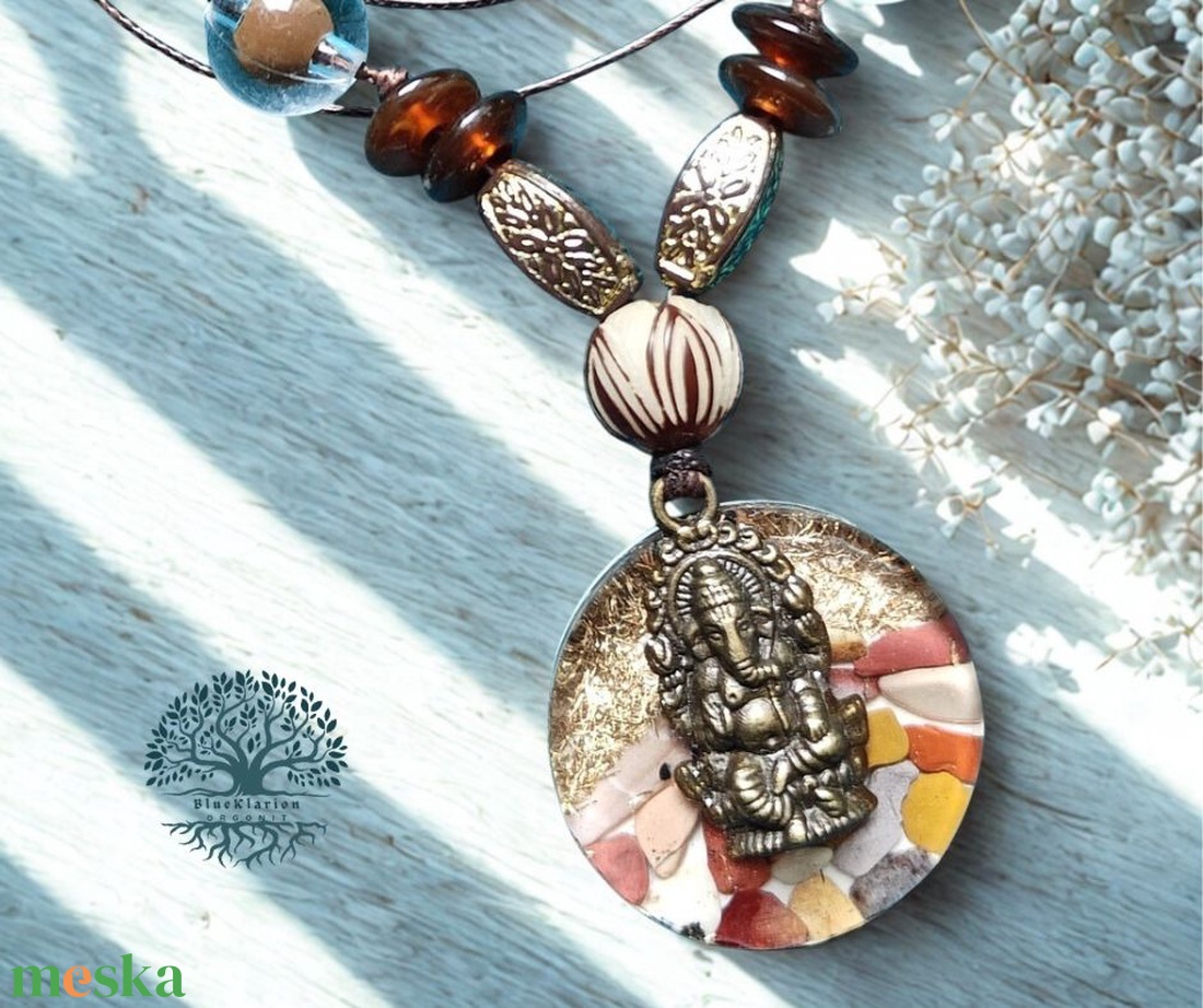 Orgonit Buddha, két oldalú mokait medál csúszókötéses nyakláncon - otthon & életmód - dekoráció - spiritualitás - ásványok - Meska.hu