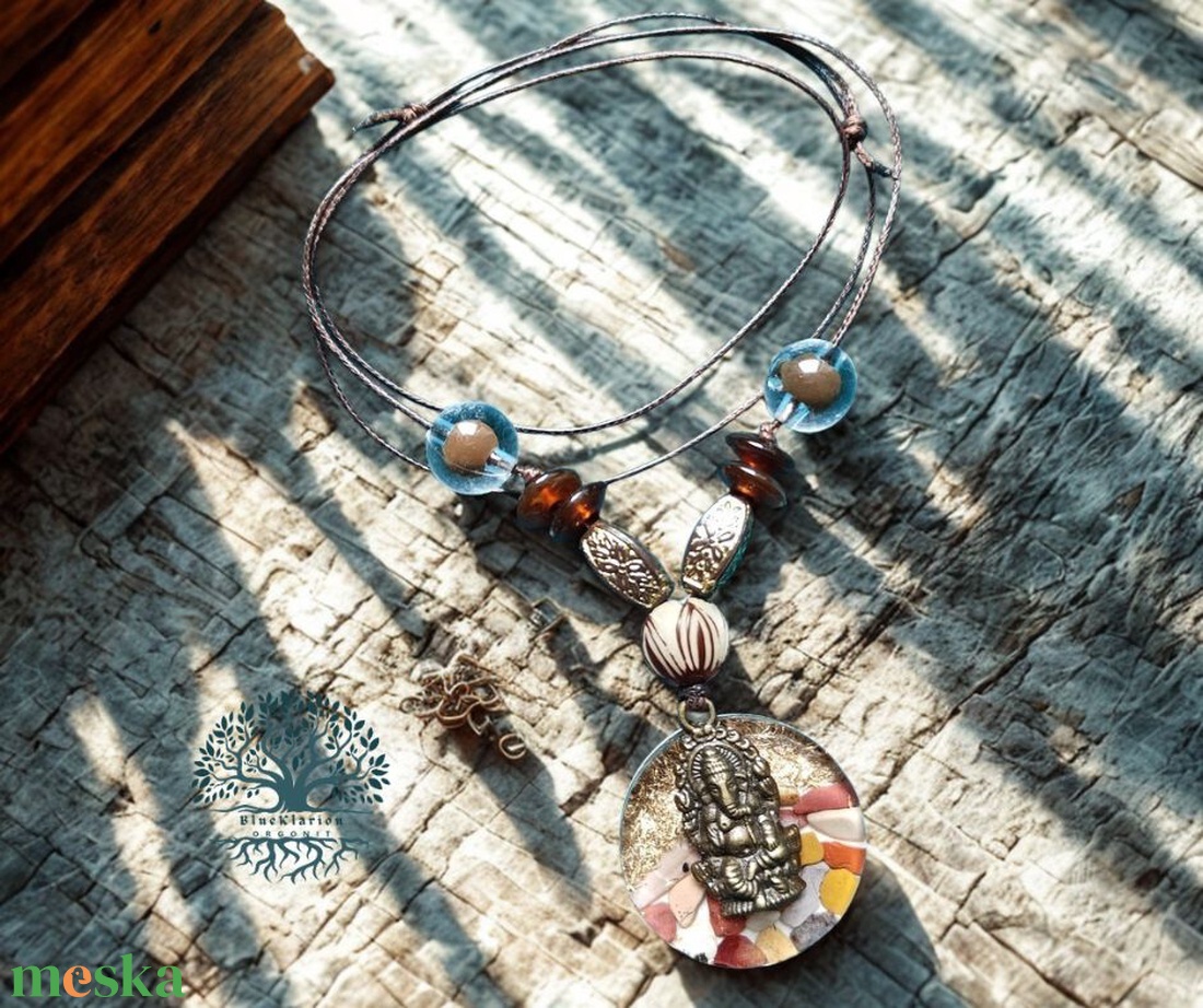 Orgonit Buddha, két oldalú mokait medál csúszókötéses nyakláncon - otthon & életmód - dekoráció - spiritualitás - ásványok - Meska.hu