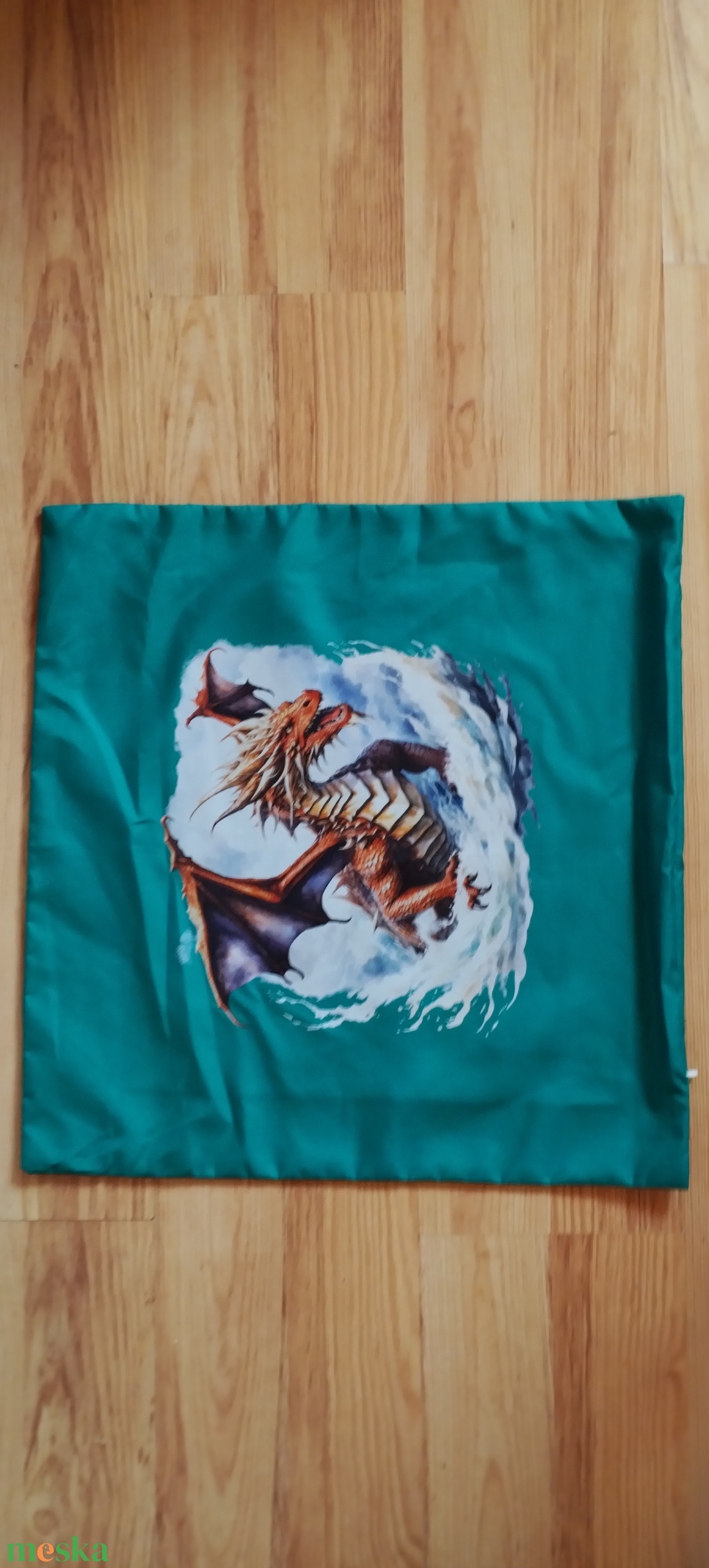 Sárkányos  díszpárna huzat 45x45cm - otthon & életmód - lakástextil - párna & párnahuzat - díszpárnahuzat - Meska.hu