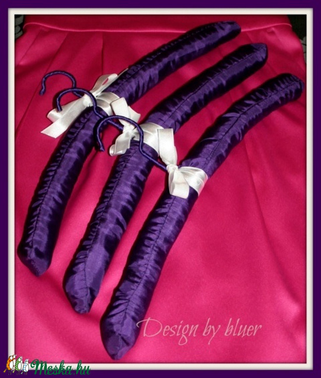 -30 % akció!! - Design textil vállfák - exkluzív boudoir kellék, lila selyem vállfa -  - Meska.hu