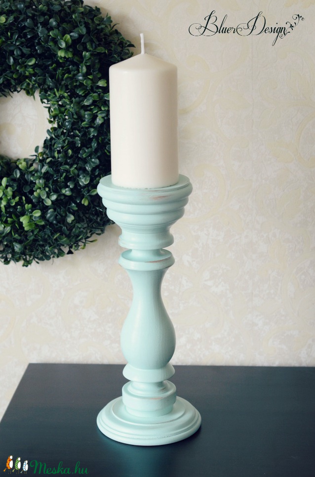 Vintage gyertyatartó shabby chic stílusban -  - Meska.hu