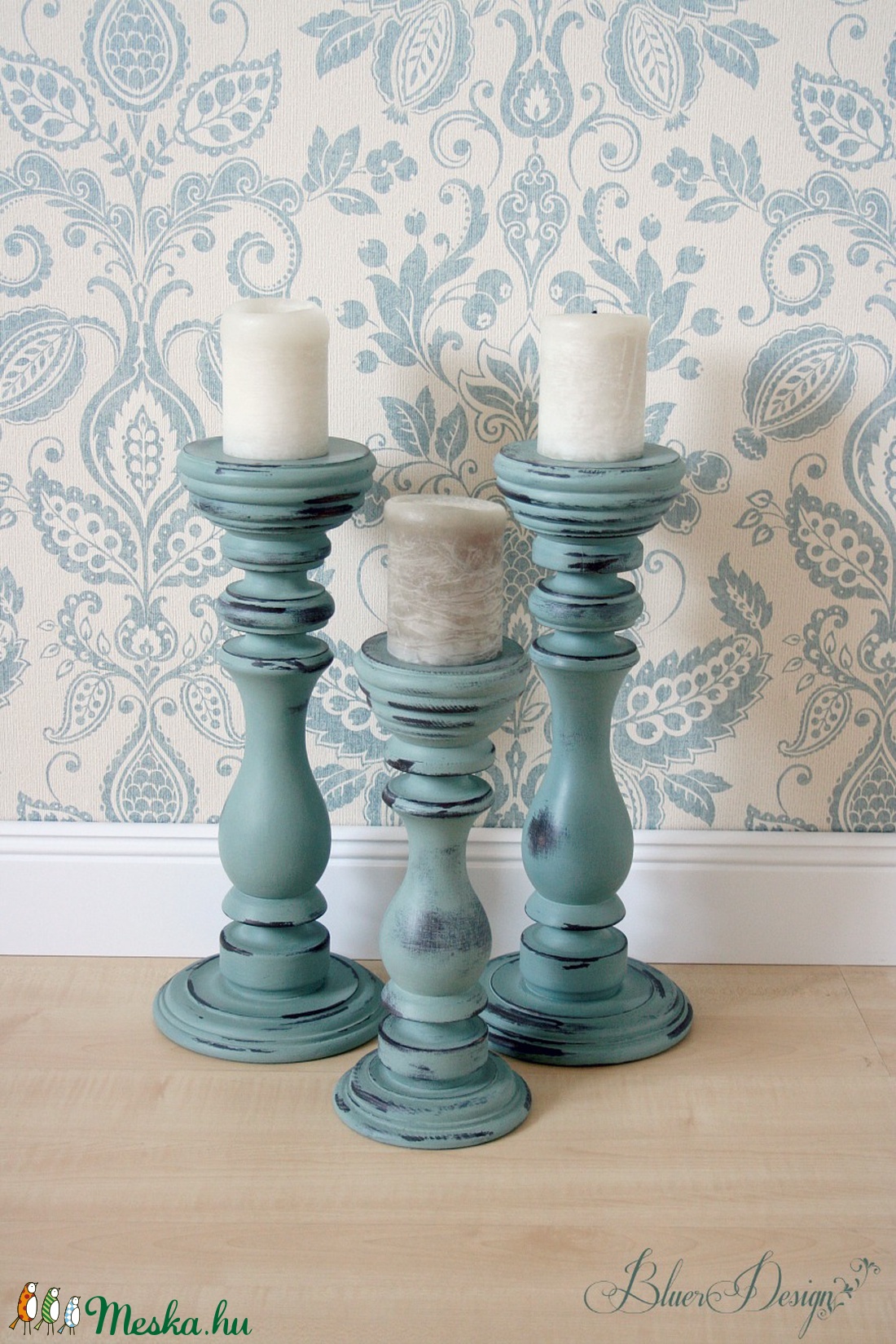 Vintage gyertyatartó shabby chic stílusban -  - Meska.hu