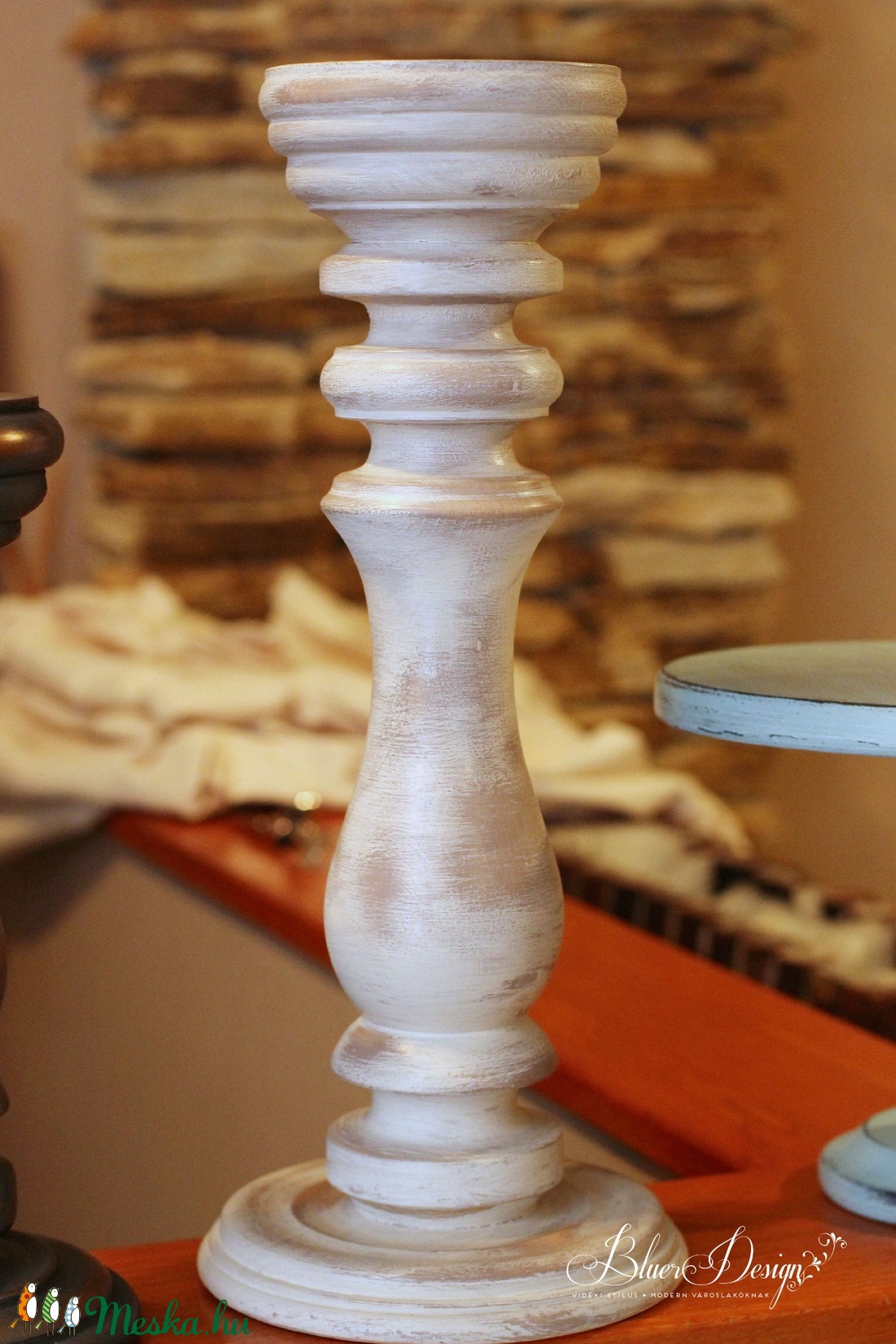 Vintage gyertyatartó shabby chic stílusban -  - Meska.hu