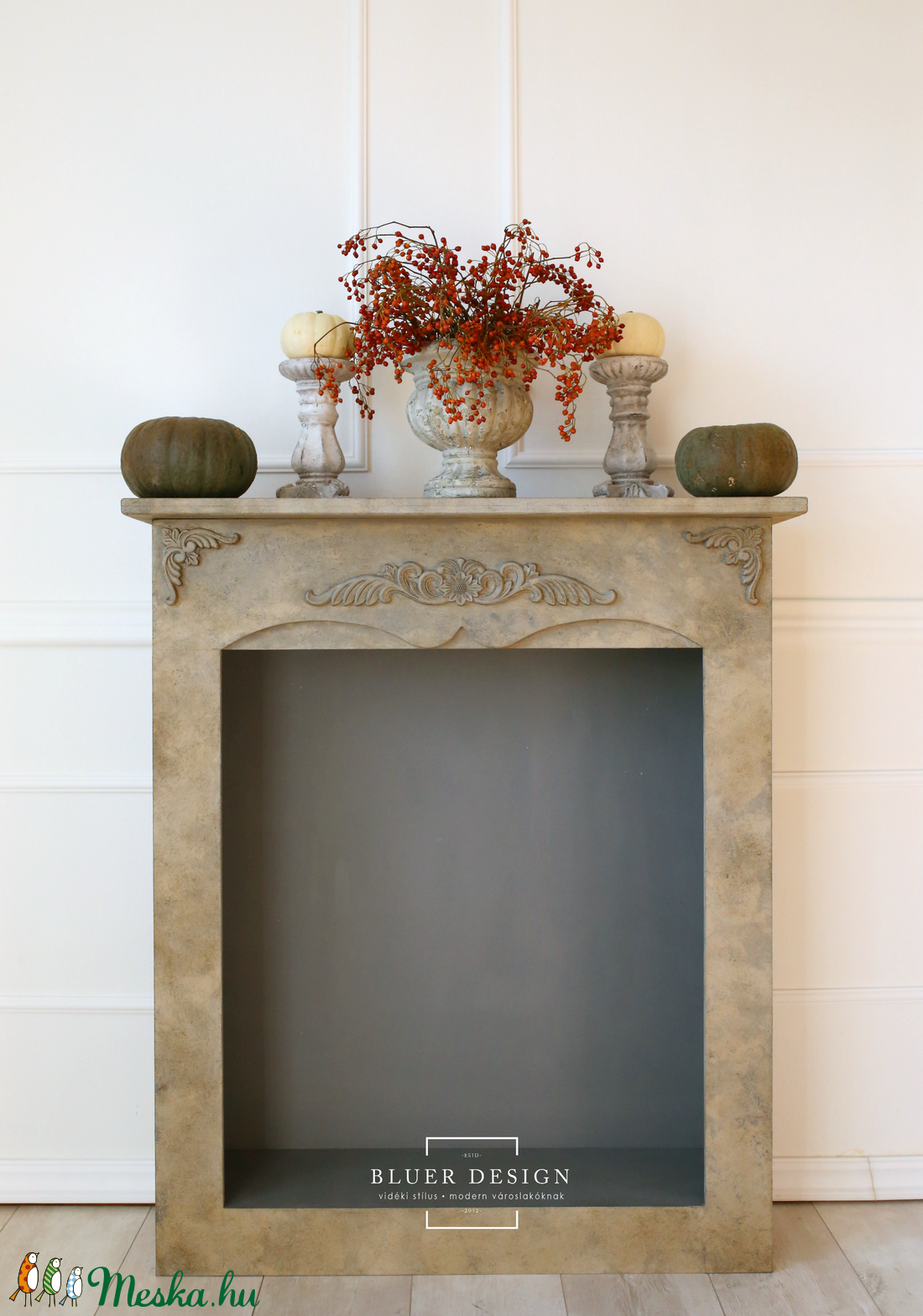 Vintage kandalló keret - shabby chic dekor álkandalló -  - Meska.hu