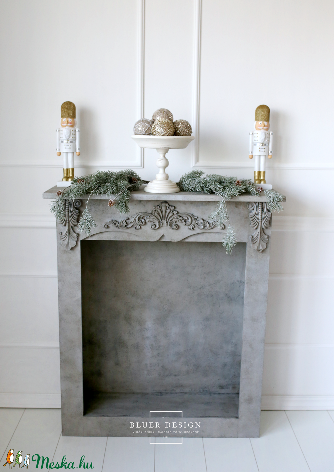 Vintage kandalló keret - shabby chic dekor álkandalló -  - Meska.hu