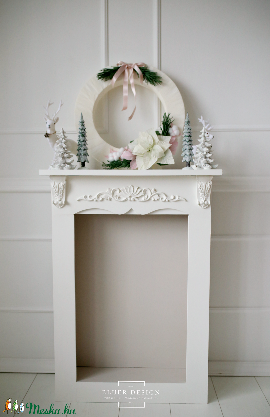 Vintage kandalló keret - shabby chic dekor álkandalló -  - Meska.hu