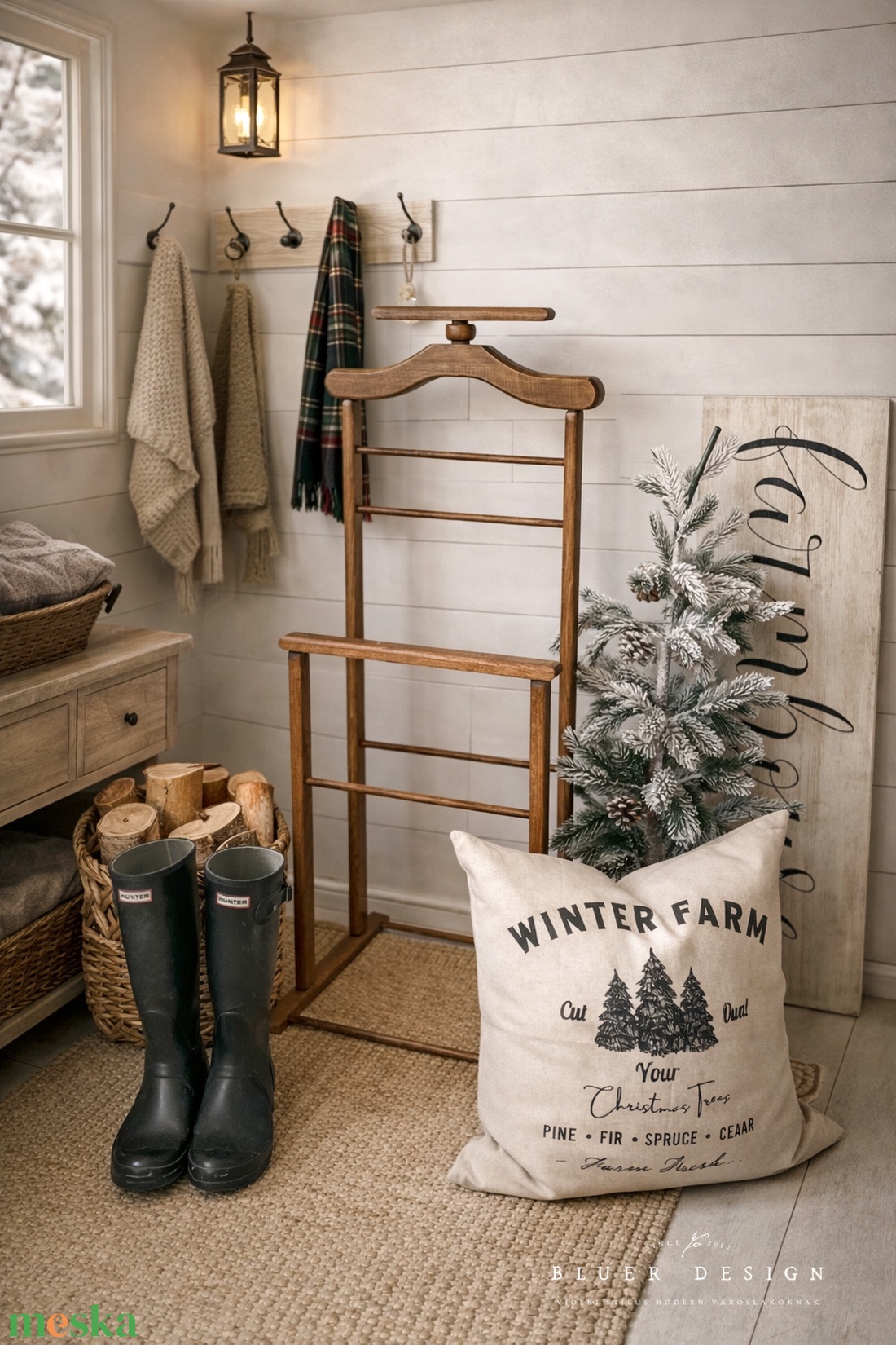 Farmhouse hangulatú inas vintage fa szobainas ruhatartó butler - otthon & életmód - bútor - fogas - Meska.hu