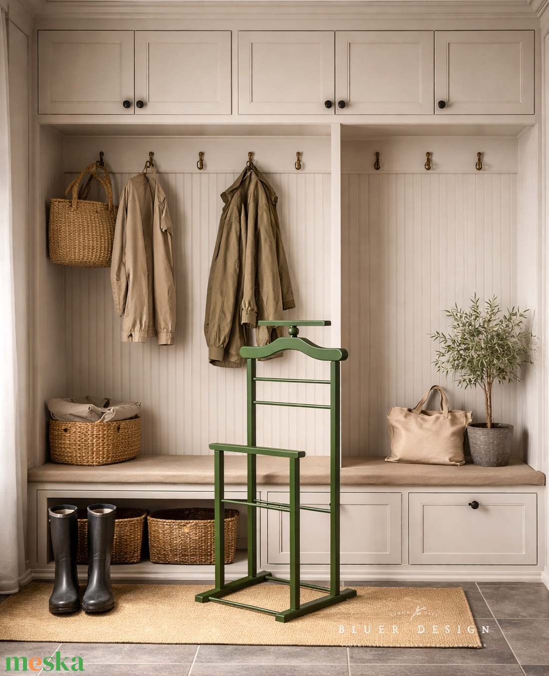 Farmhouse hangulatú inas vintage fa szobainas ruhatartó butler - otthon & életmód - bútor - fogas - Meska.hu