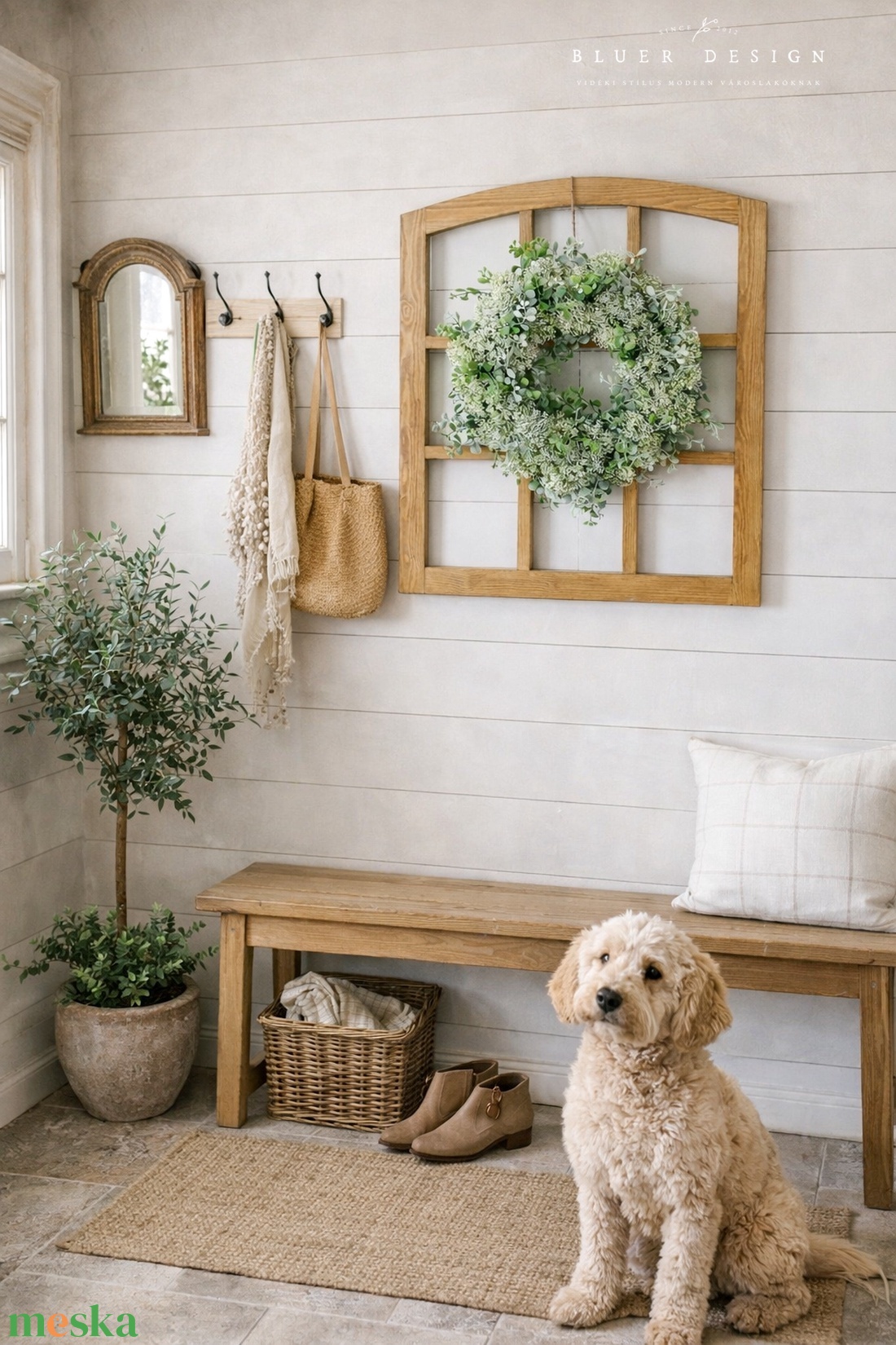 Fa farmhouse ablakkeret, vakablak, képkeret, kandalló dekoráció vintage - otthon & életmód - bútor - más bútor - Meska.hu